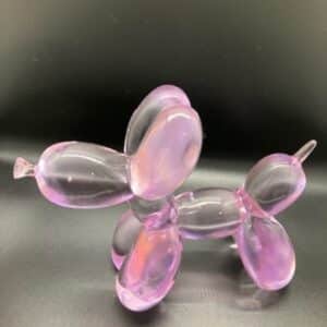 Clear Pink Balloon Dog