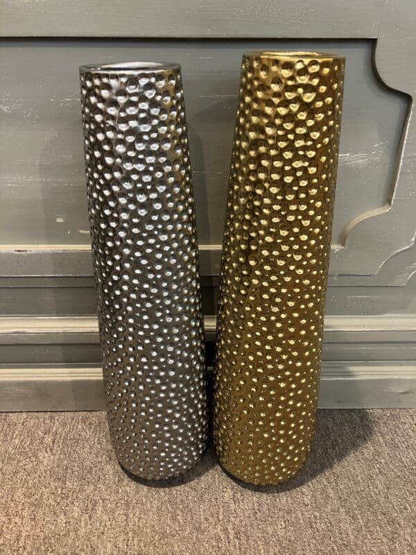 Silver Coloured Ceramic Vase - Image 4