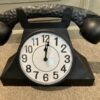 Black Metal Rustic Telephone Clock